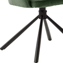 Wohnen Stühle|Retro Möbel*Cord Tischsessel in Oliv Grün - Emilio (2er Set)