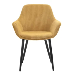 Wohnen Stühle|Retro Möbel*Cordstühle in Gold Gelb - Xaidon (2er Set)