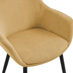 Wohnen Stühle|Retro Möbel*Cordstühle in Gold Gelb - Xaidon (2er Set)