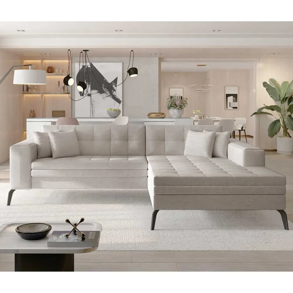 Wohnen Sofas|Sofa*Couchecke mit Schlaffunktion in Beige - Celorma