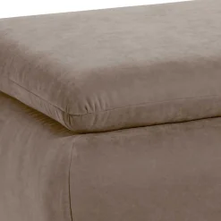 Wohnen Couchhocker in Beigegrau mit Chrom - Hayley