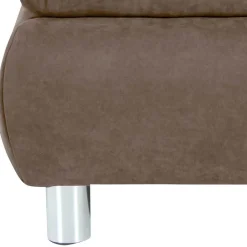 Wohnen Couchhocker in Beigegrau mit Chrom - Hayley