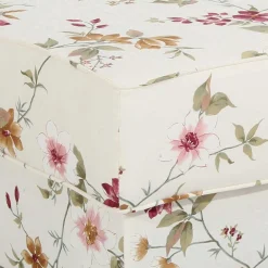Wohnen Couchhocker in Weiß mit Blumen Muster - Salines