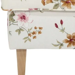 Wohnen Couchhocker in Weiß mit Blumen Muster - Salines