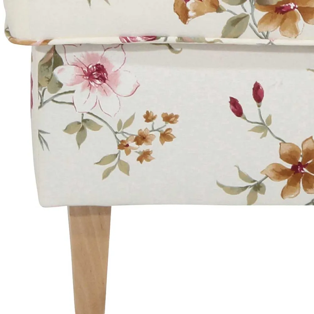 Wohnen Couchhocker in Weiß mit Blumen Muster - Salines