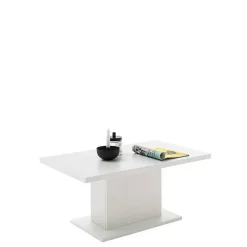 Wohnen Couchtisch auf Säulengestell in Lichtgrau - Apulco