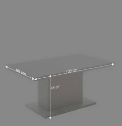 Wohnen Couchtisch auf Säulengestell in Lichtgrau - Apulco