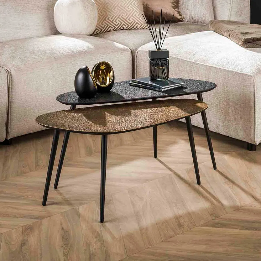 Wohnen Couchtisch Duo in Nierenform - Emra (zweiteilig)