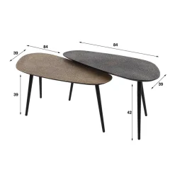 Wohnen Couchtisch Duo in Nierenform - Emra (zweiteilig)