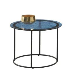 Wohnen Glasmöbel|Küchentische*Couchtisch in Blau Strukturglas - Neive