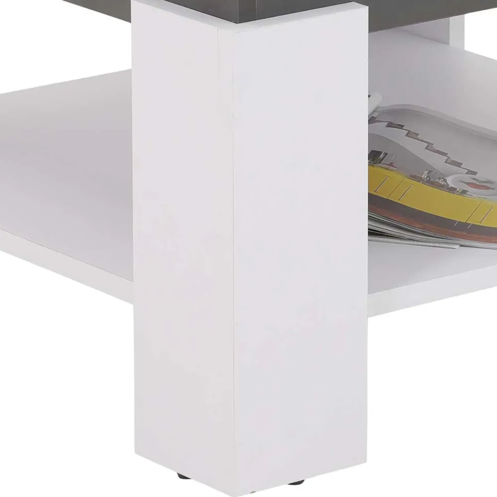 Wohnen Couchtisch in Weiß mit Anthrazit - Blacky