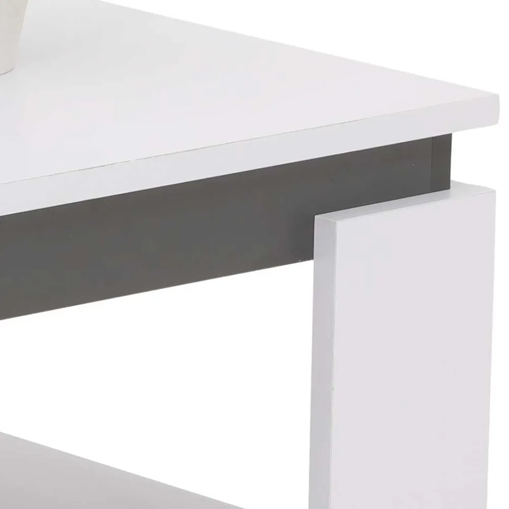 Wohnen Couchtisch in Weiß mit Anthrazit - Blacky