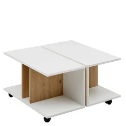 Wohnen Couchtisch mit Ablagen auf Rollen - Hurada