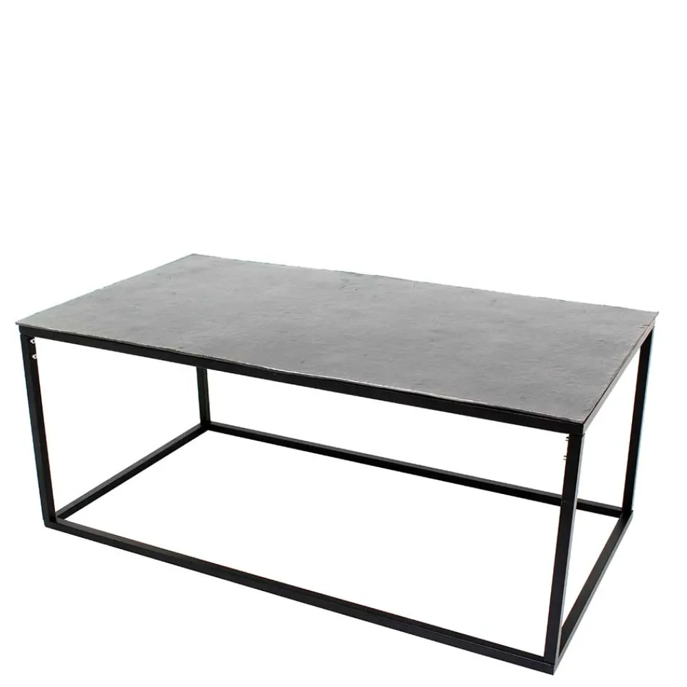 Wohnen Couchtisch mit Aluminium Platte in Dunkelgrau - Limella
