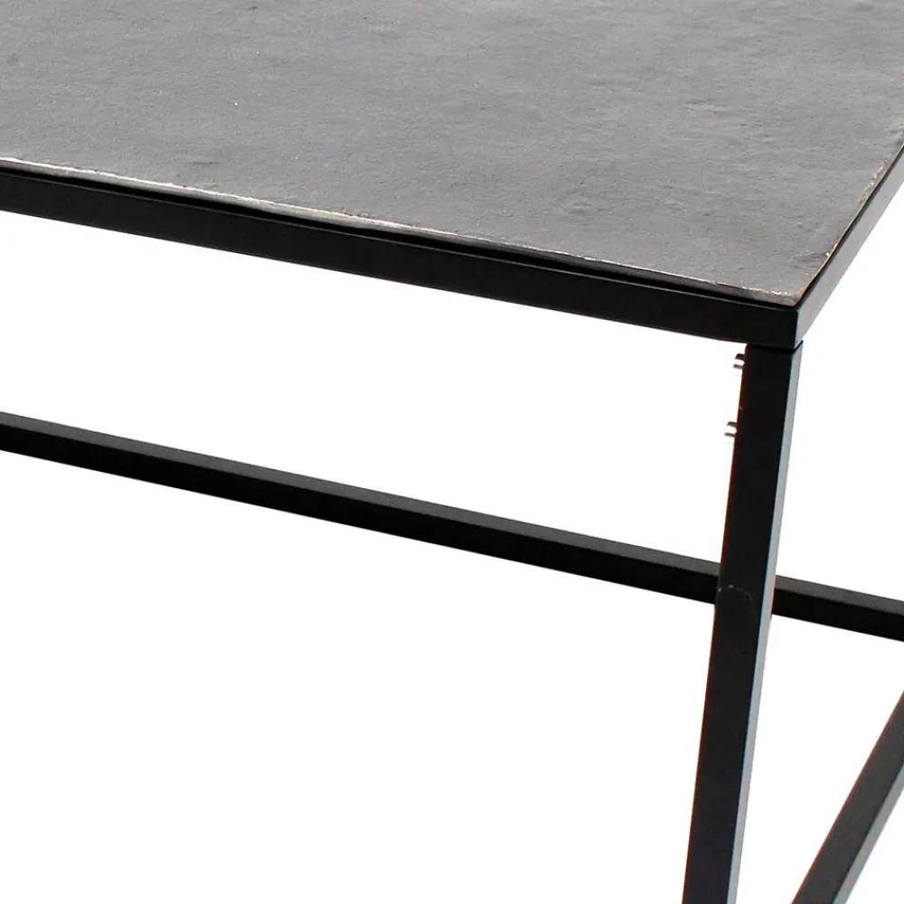 Wohnen Couchtisch mit Aluminium Platte in Dunkelgrau - Limella
