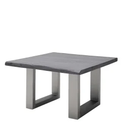 Wohnen Graue Möbel|Naturholzmöbel*Couchtisch mit Naturkanten Holzplatte in Grau - Kassanda