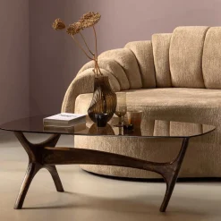 Wohnen Designermöbel*Couchtisch mit Platte aus getöntem Glas - Gabela