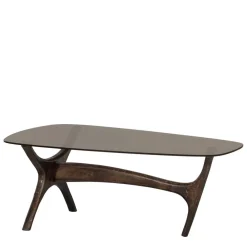 Wohnen Designermöbel*Couchtisch mit Platte aus getöntem Glas - Gabela