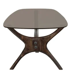 Wohnen Designermöbel*Couchtisch mit Platte aus getöntem Glas - Gabela