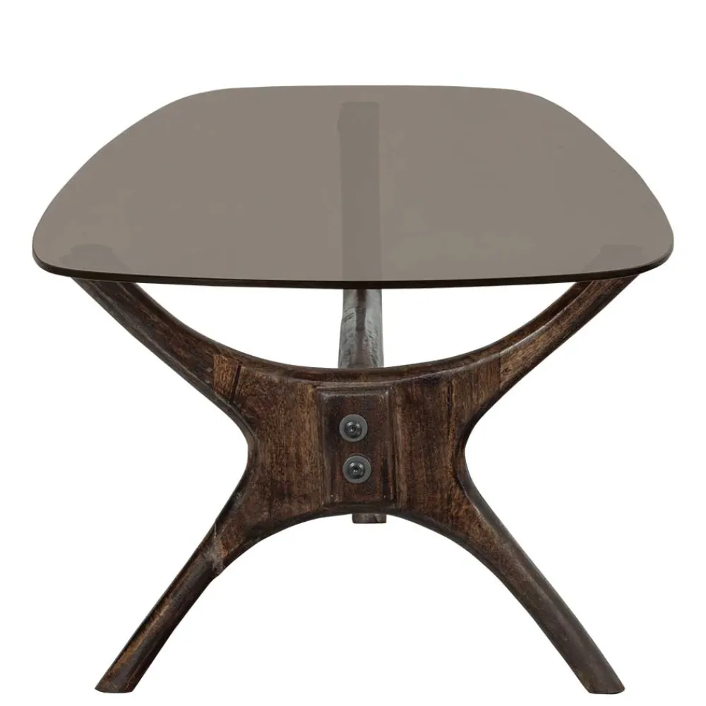 Wohnen Designermöbel*Couchtisch mit Platte aus getöntem Glas - Gabela