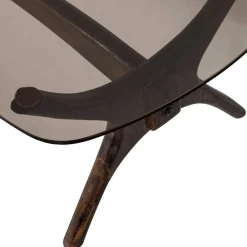 Wohnen Designermöbel*Couchtisch mit Platte aus getöntem Glas - Gabela