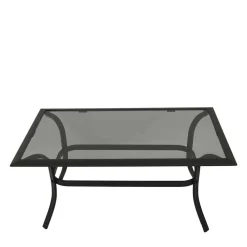 Wohnen Metall-Gartenmöbel|Gartentische*Couchtisch mit Rauchglas Platte - Tubrina