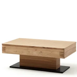 Wohnen Couchtisch mit Säulenfuß und Schublade - Crupean