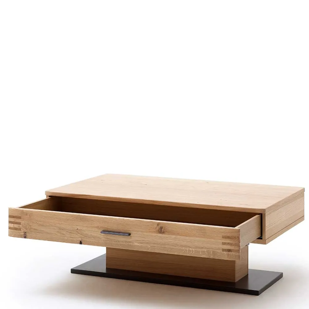 Wohnen Couchtisch mit Säulenfuß und Schublade - Crupean