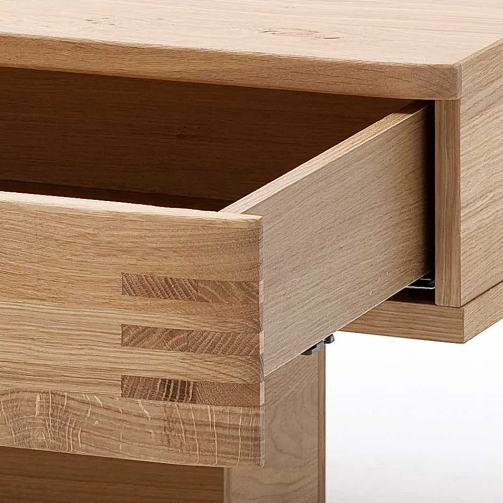 Wohnen Couchtisch mit Säulenfuß und Schublade - Crupean