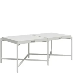 Wohnen Couchtisch mit zwei Tabletts in Weiß - Vereny