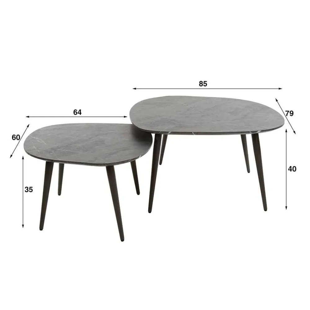 Wohnen Retro Möbel|Couchtisch*Couchtisch Paar im Retrostil - Simonas (zweiteilig)