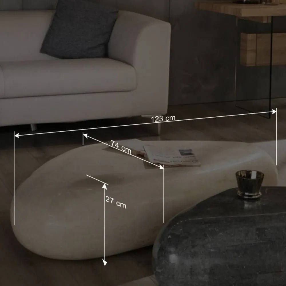 Wohnen Designermöbel*Couchtisch Romina aus Stein