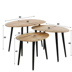 Wohnen Couchtisch Trio aus Akazie - Quierly (dreiteilig)