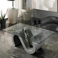 Wohnen Couchtisch Varagosta aus Stein und Glas