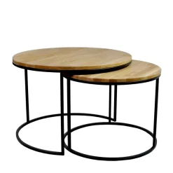 Wohnen Couchtisch Zweisatz aus Wildeiche - Cazama (zweiteilig)