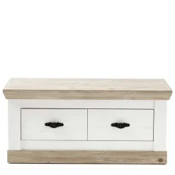 Wohnen Schuhschränke|Garderobenbänke*Country Flurbank mit 2 Schubladen - Nedita