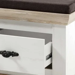 Wohnen Schuhschränke|Garderobenbänke*Country Flurbank mit 2 Schubladen - Nedita