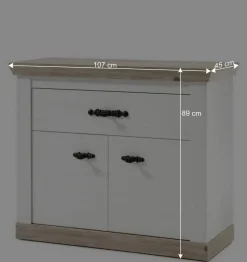 Wohnen Country Flurmöbel Kombi Set - Nedita (fünfteilig)