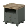 Wohnen Country Nachtkommode in Dunkelgrün - Daney