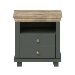 Wohnen Country Nachtkommode in Dunkelgrün - Daney