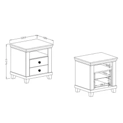 Wohnen Country Nachtkommode in Dunkelgrün - Daney