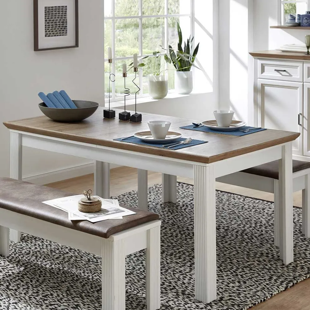 Wohnen Esszimmertische|Tische*Country Style Ausziehtisch zweifarbig - Sinolita