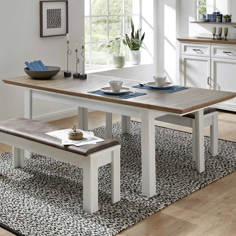 Wohnen Esszimmertische|Tische*Country Style Ausziehtisch zweifarbig - Sinolita