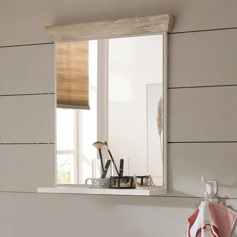 Wohnen Country Style Badspiegel mit Ablage - Doules