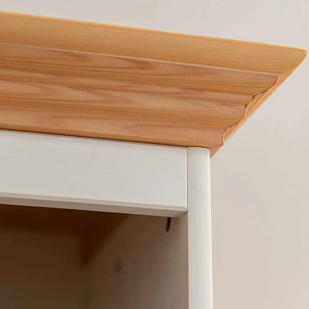 Wohnen Country Style Highboard in Weiß & Kiefer Natur - Vitablo