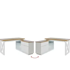 Wohnen Bürotische*Country Style Schreibtisch mit Seitenregal - Ristina