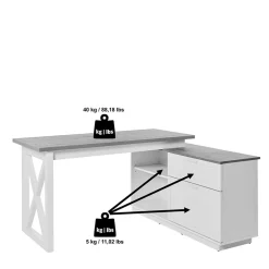 Wohnen Bürotische*Country Style Schreibtisch mit Seitenregal - Ristina