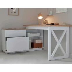 Wohnen Bürotische*Country Style Schreibtisch mit Seitenregal - Ristina