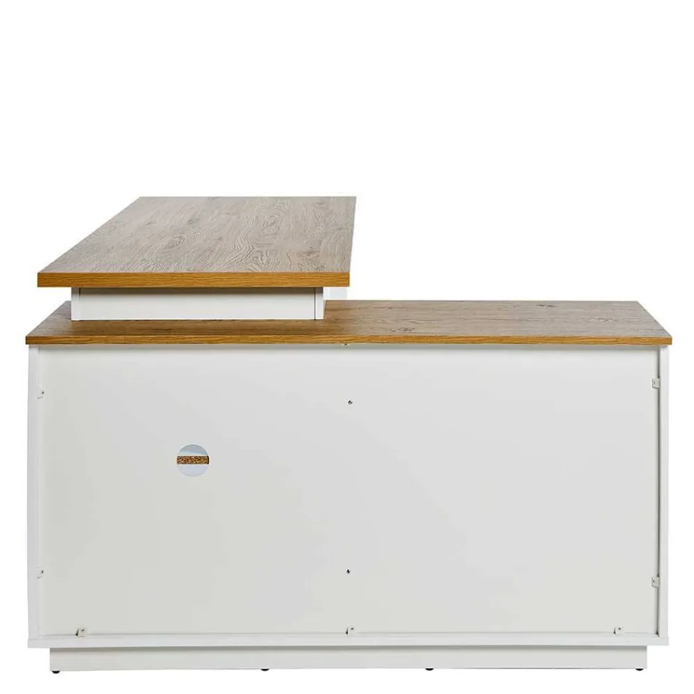 Wohnen Bürotische*Country Style Schreibtisch mit Seitenregal - Ristina