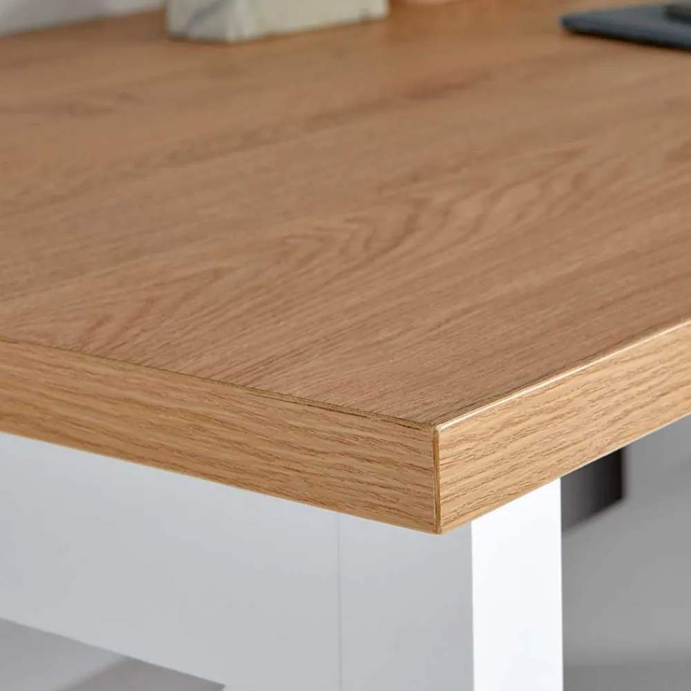 Wohnen Bürotische*Country Style Schreibtisch mit Seitenregal - Ristina